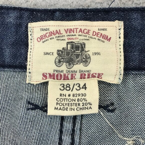 Smoke‎ Rise Original Vintage Denim Distressed Jeans Size 38/34 Cotton Blend - Picture 6 of 9
